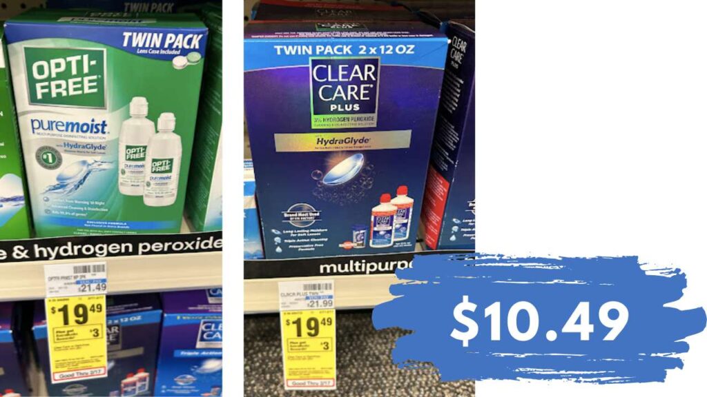 10.49 OptiFree & Clear Care Contact Solution Twin Packs at CVS