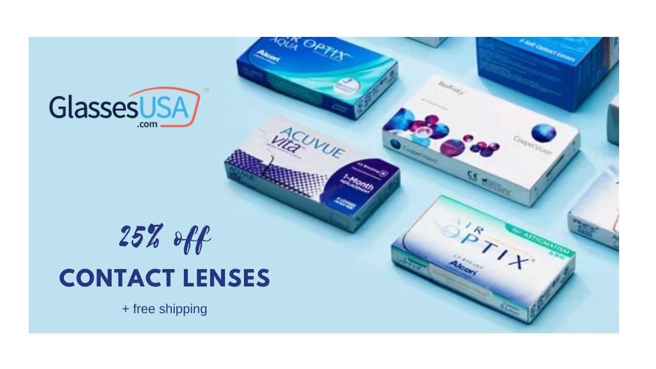 GlassesUSA 25 Off Contact Lenses + Free Shipping Southern Savers