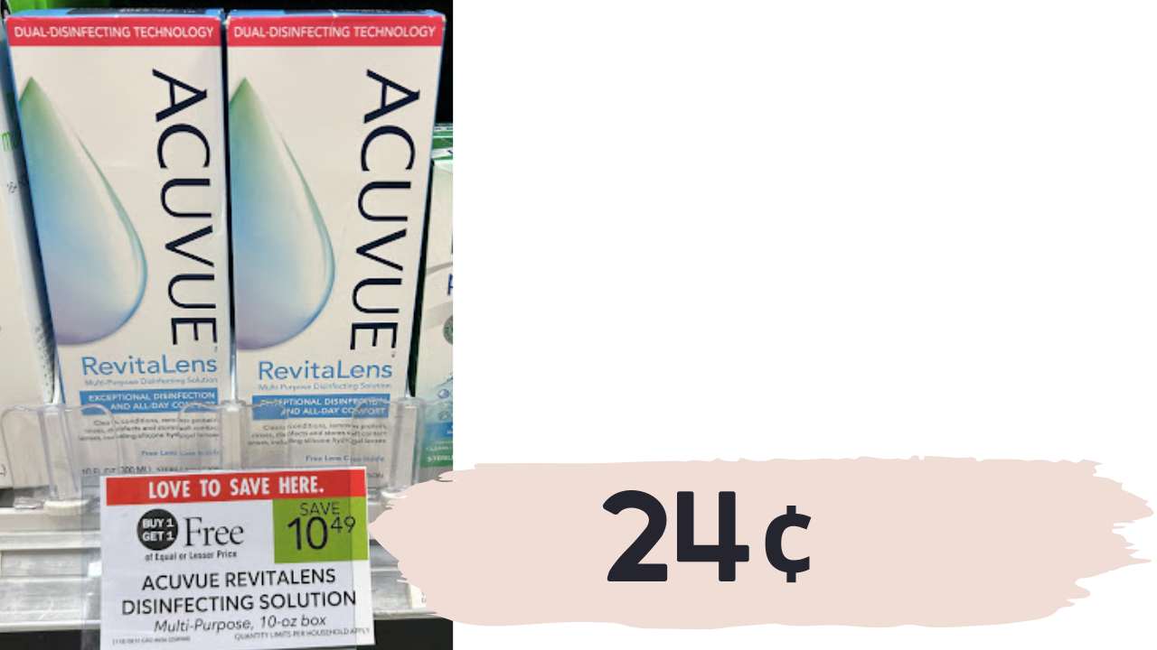 24¢ Acuvue Revitalens Contact Solution (reg. 10.49) Southern Savers