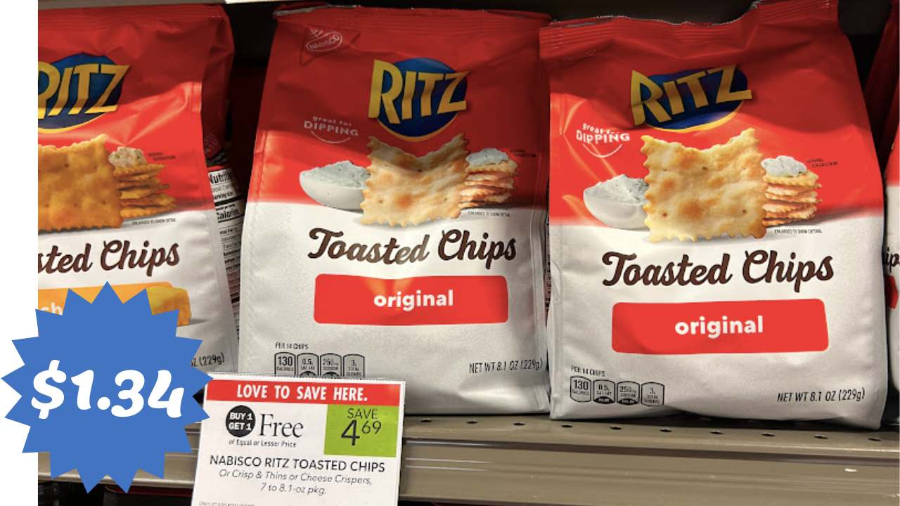 1.34 Ritz Toasted Chips at Publix Southern Savers