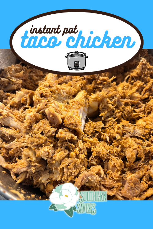 Looking for pre-seasoned chicken you can freeze for future meals? Make this EASY Instant Pot taco chicken, great for enchiladas!