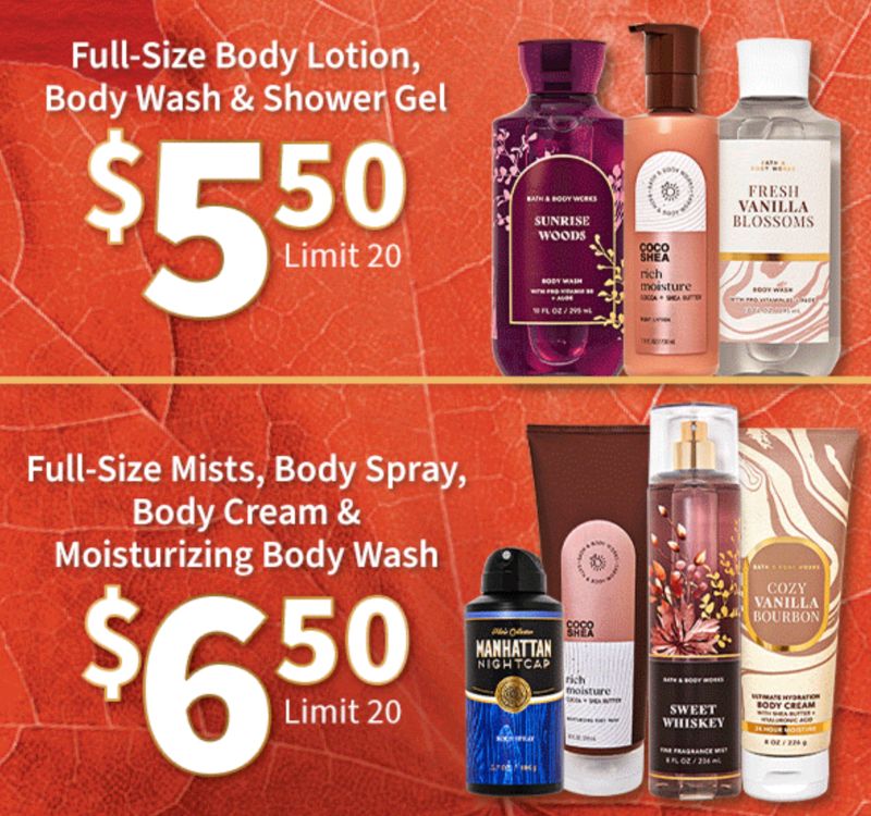 Reduced-price body care products