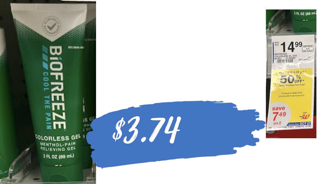 Get 3.74 Biofreeze Pain Relief Gel at Walgreens (reg. 14.99