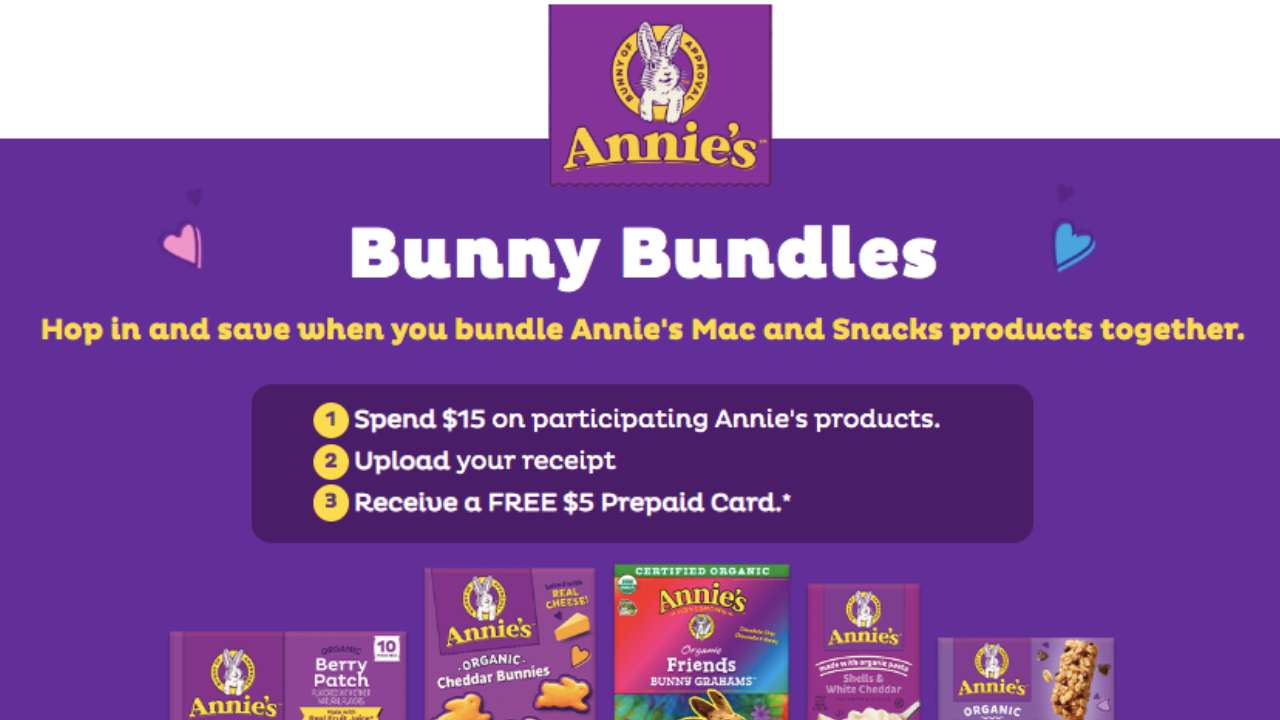 Annie's Mac & Snacks Bunny Bundles Rebate Spend 15, Get 5