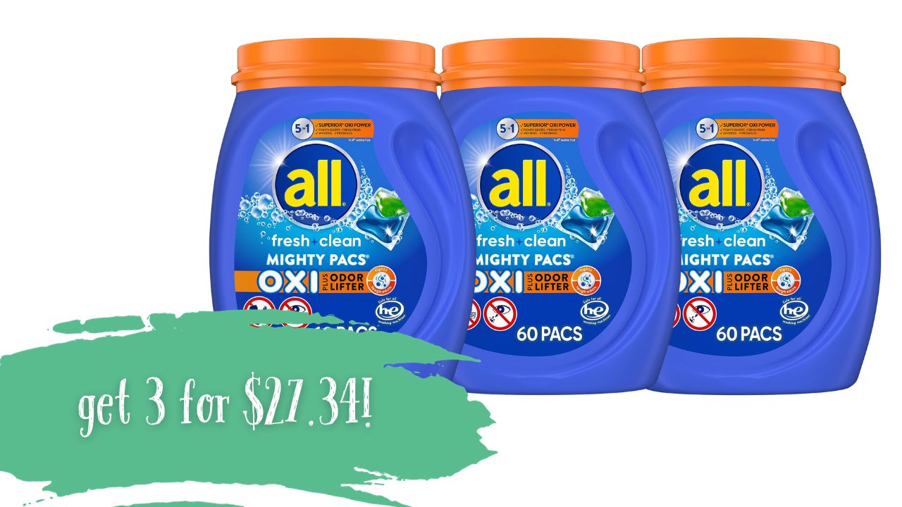 All Laundry Detergent 60Count Pacs For 9.11 (reg. 19)! Southern