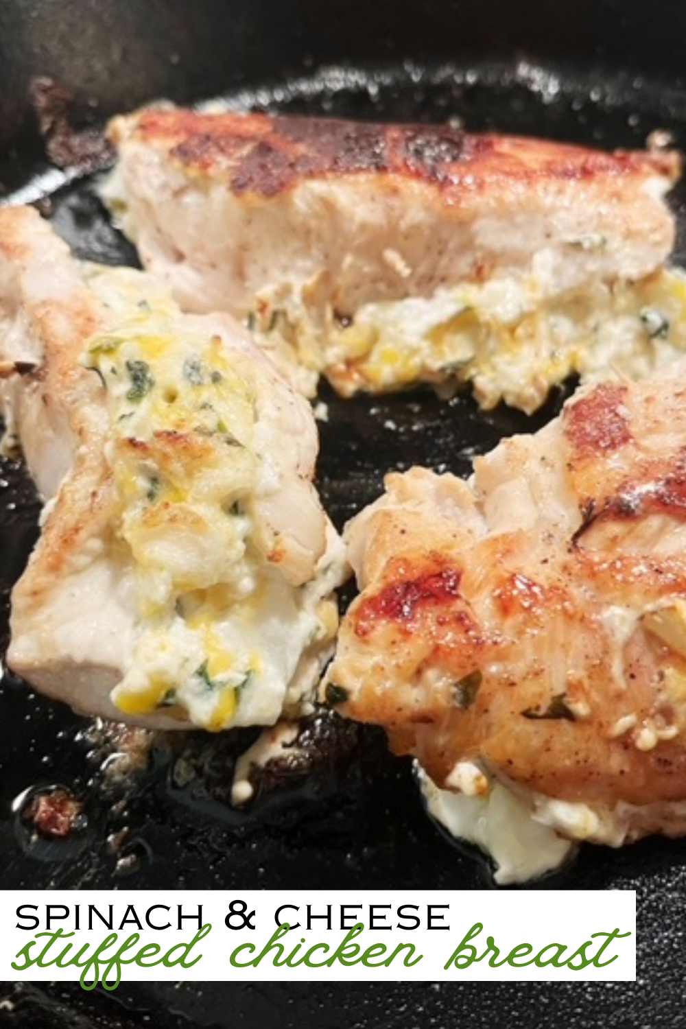 Want a unique entree that will be popular with the whole family? Try this savory spinach and cheese stuffed chicken breast recipe!