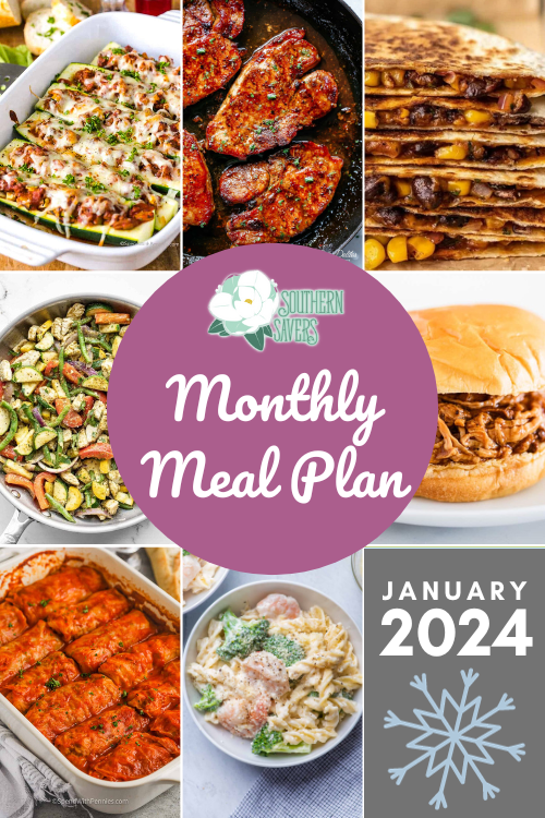 Every month, I give you frugal dinner ideas to make life easier and take out some of the mental work. Here's our FREE January 2024 monthly meal plan.