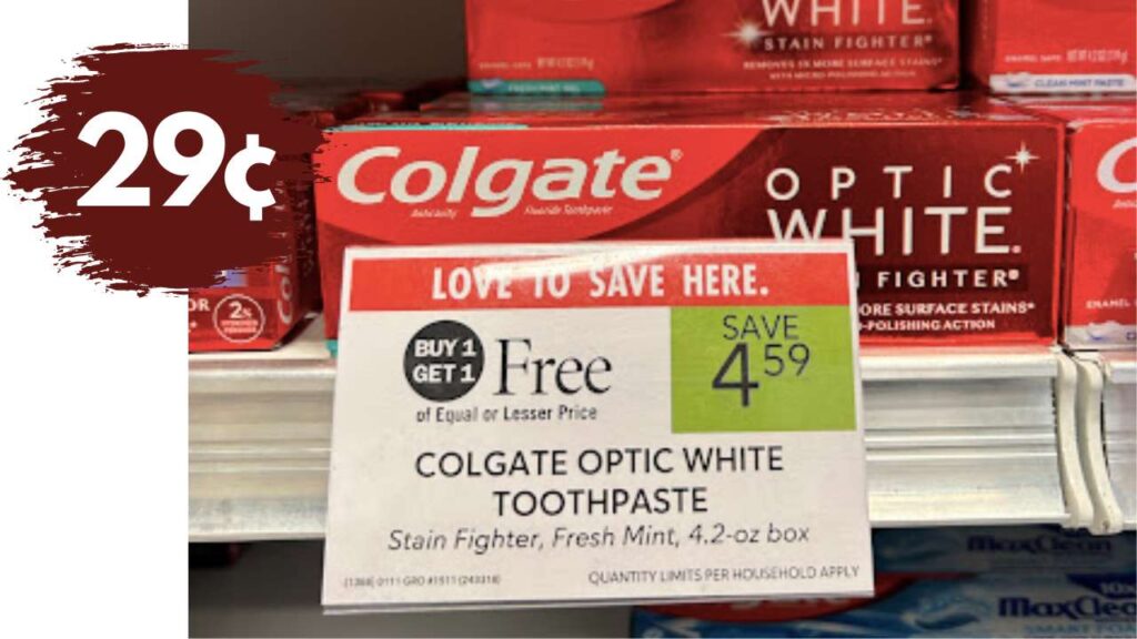 29¢ Colgate Optic White Toothpaste Publix Deal Ends Today Southern