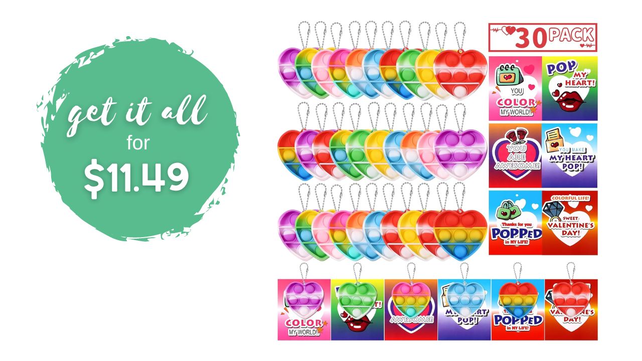 Amazon 30 Mini Heart PopIt Valentines 11.49 (reg. 23) Southern