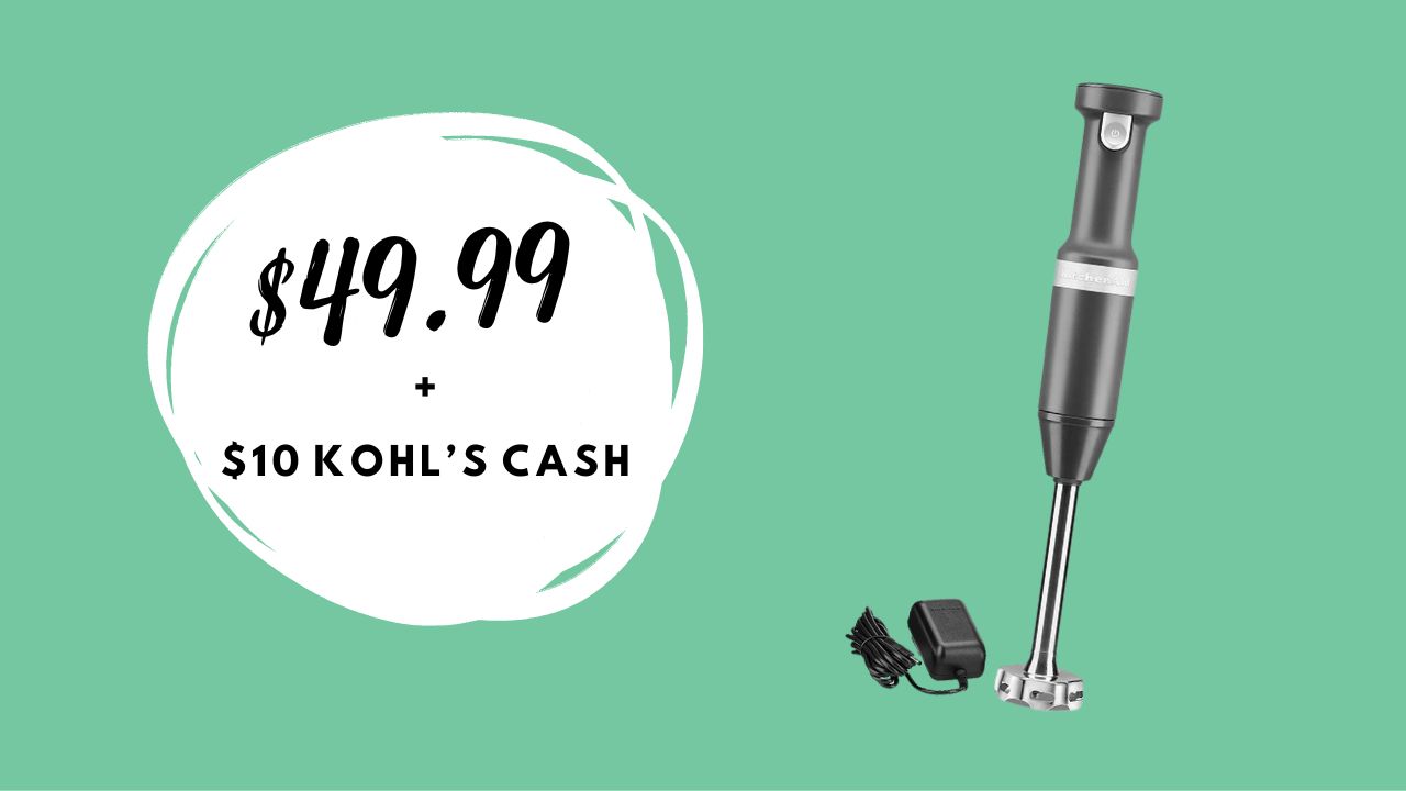 KitchenAid Cordless MultiSpeed Hand Blender 49.99 + 10 Kohl's Cash