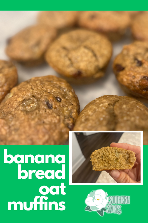 These muffins are made with half oat flour, making them even more filling, and they essentially taste like smaller portions of yummy banana bread!