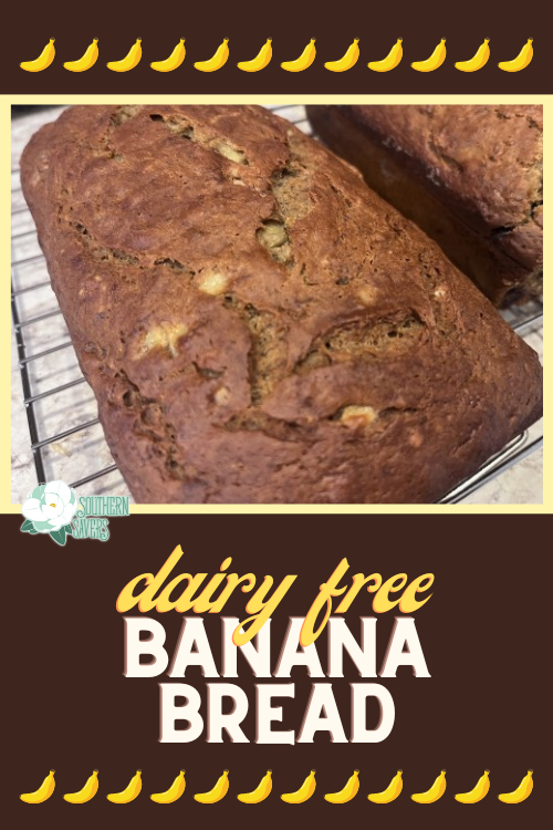 You can enjoy delicious baked goods even if you have to avoid dairy for some reason. This dairy free banana bread is also very low in sugar!