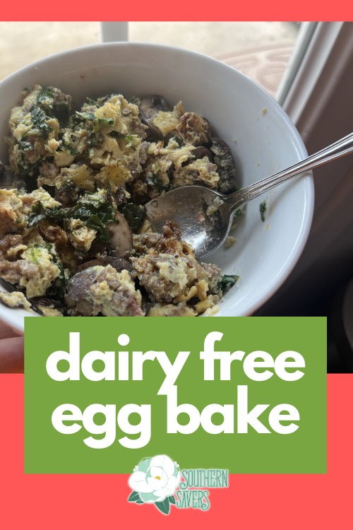 If you are avoiding dairy, you can still enjoy casseroles! This dairy free egg bake is full of protein and veggies and delicious even without cheese.