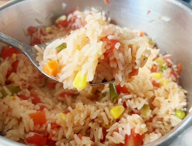 Make this easy Mexican rice during your next taco night! Combine rice with some Rotel, broth, and spices and you've got a great savory side dish.