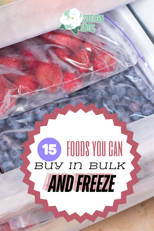 Save money by getting large quantities of items on sale and saving them! Here are 15 foods you can buy in bulk and freeze.