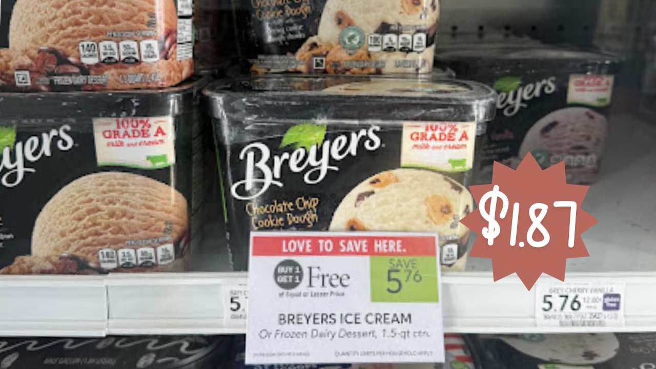1.87 Breyers Ice Cream with Publix eCoupon Southern Savers