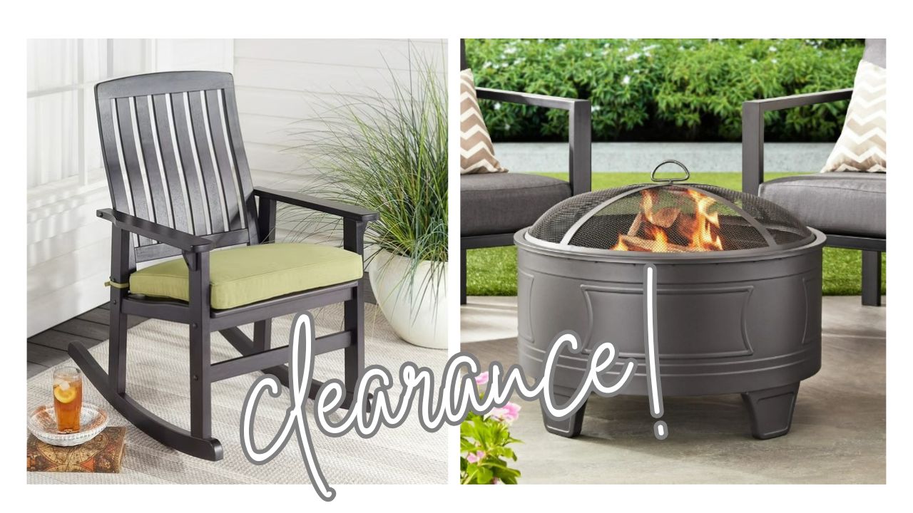 Walmart Outdoor Clearance 46.97 Wooden Rocking Chair w/ Cushion