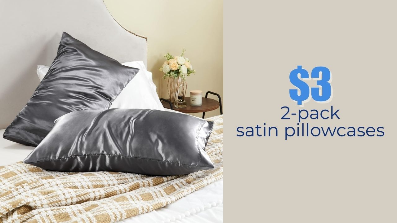 Amazon Deal 2Pack Bedelite Satin Pillowcases 3 (reg. 13