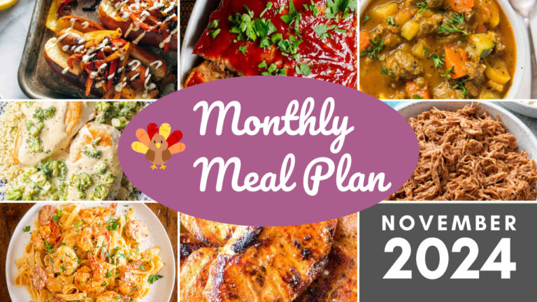 Southern Savers FREE November 2024 Monthly Meal Plan :: Southern Savers