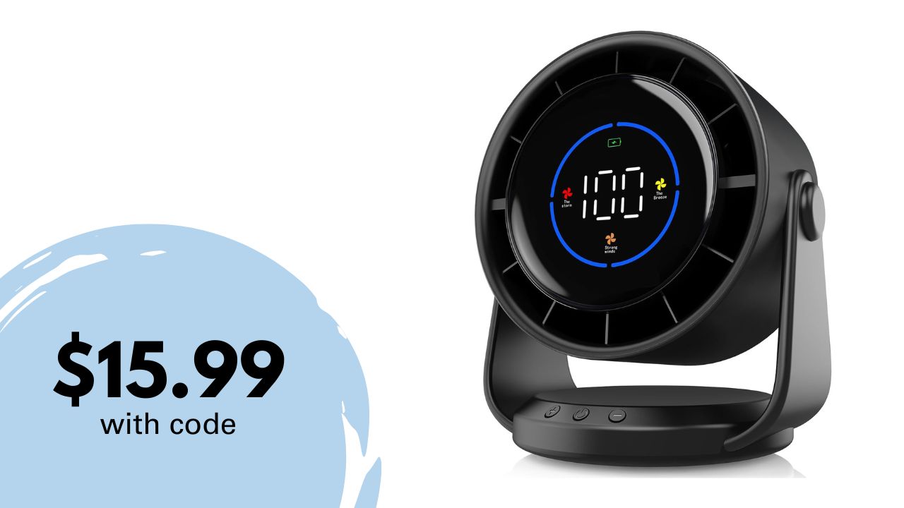 $15.99 Personal Desk Fan With Digital Display After Code at Amazon ...