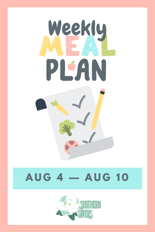 This weekly meal plan for August 4 will save you time by giving you inspiration for what to eat this week. Two breakfasts, two lunches, and five dinners!