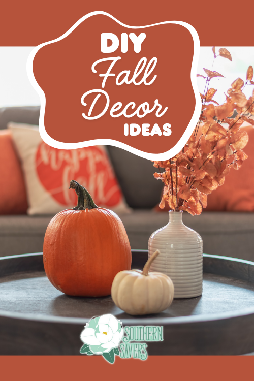 Get your home ready for the season changing with these simple and frugal DIY fall decor ideas. Pumpkins, acorns, wreaths, and more!
