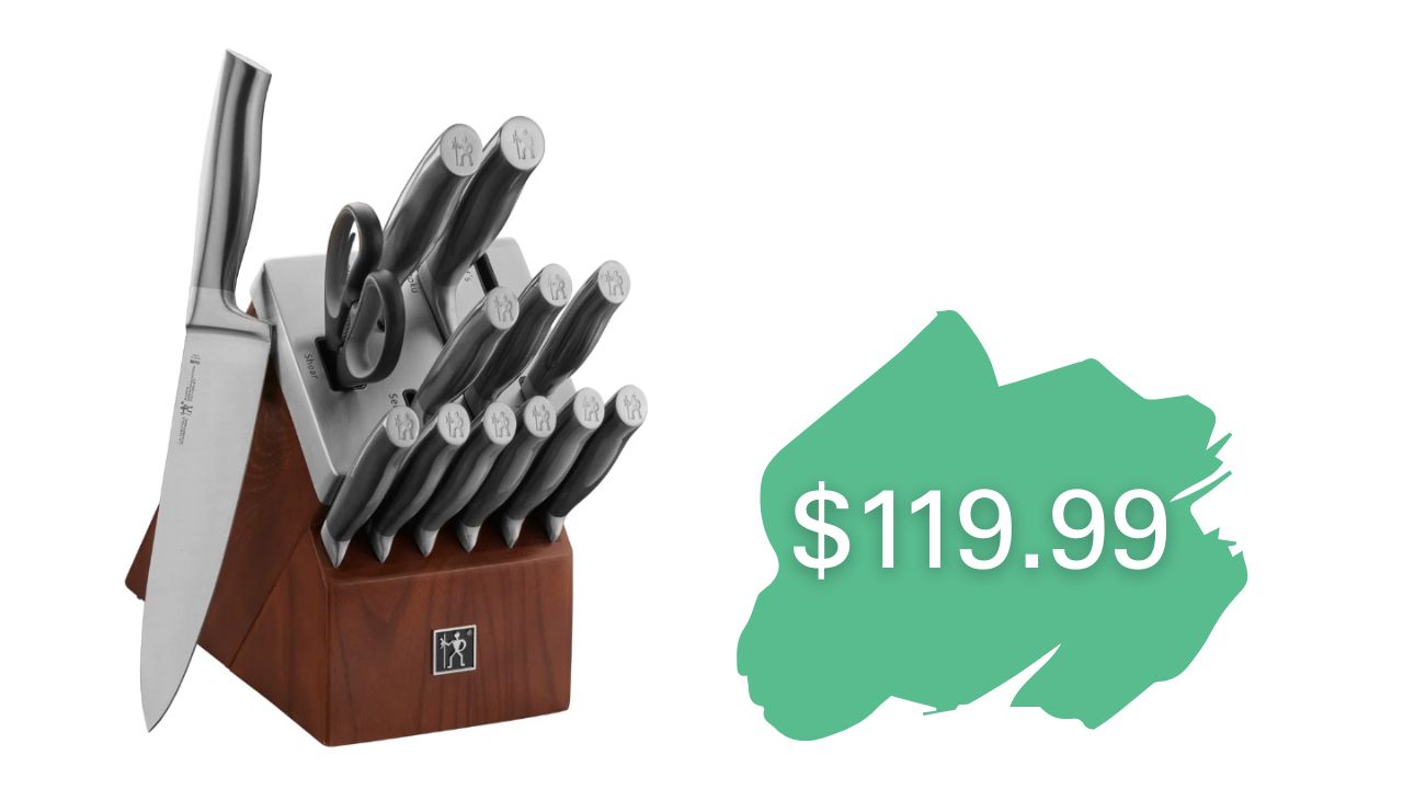 14-Piece HENCKELS Graphite Self-Sharpening Block Knife Set $119.99 at ...