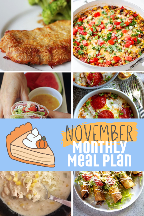 The November 2025 monthly meal plan is here, and it's full of ideas for Thanksgiving as well as some of my all-time favorite soup recipes!