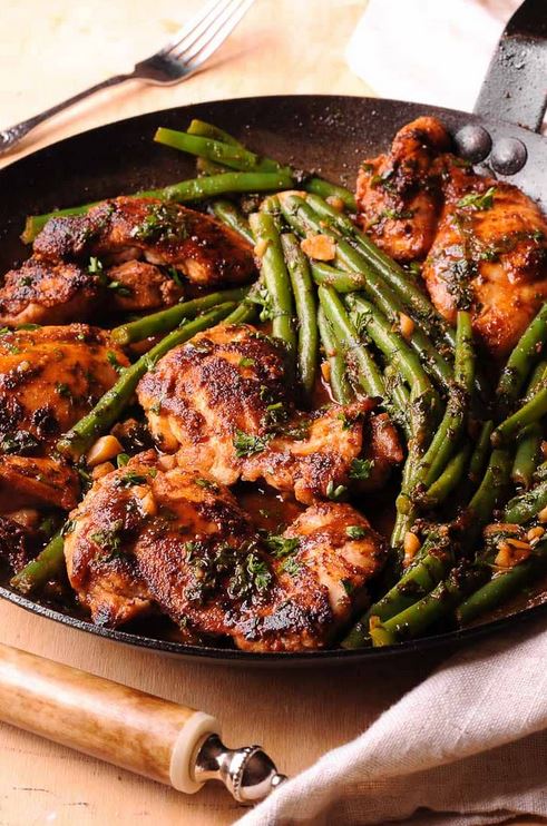 chicken thighs green beans