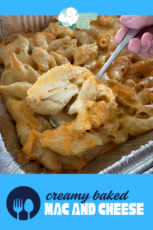 If you're headed to a potluck any time soon, you need this recipe for baked macaroni and cheese--creamy and delicious and SO easy!