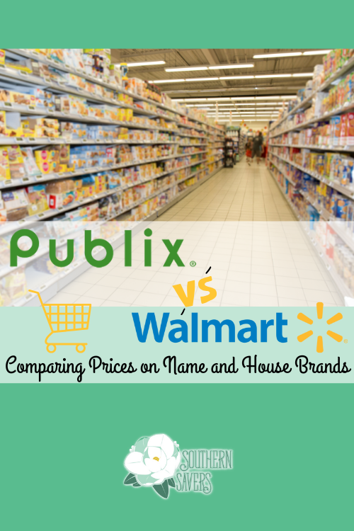 Walmart may seem cheaper, but if you're comparing Publix vs. Walmart, you can almost always get a better price on name brand items at Publix!