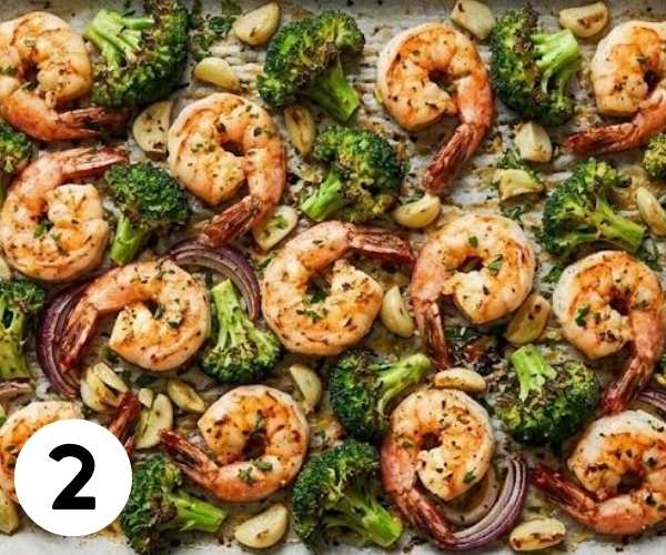 shrimp broccoli sheet pan