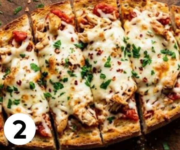 cheesy chicken garlic bread
