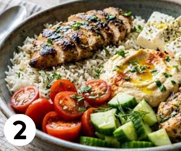 chicken hummus bowls