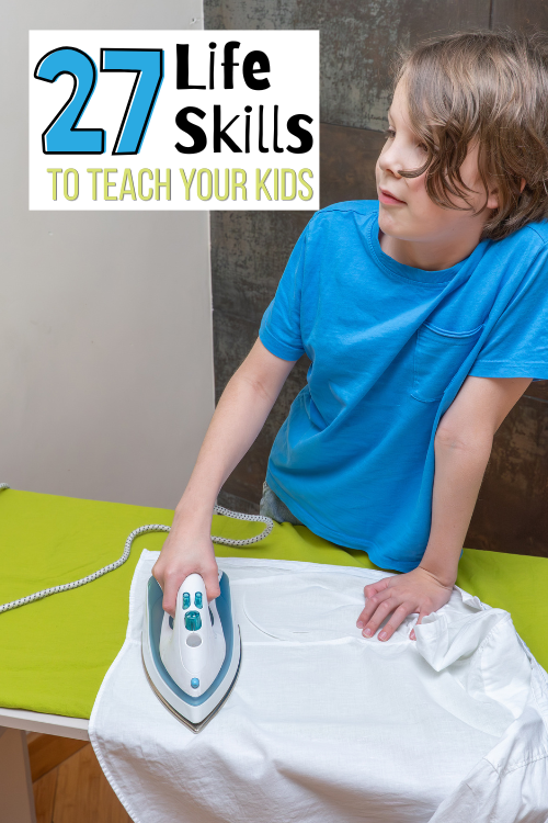 Spend the summer having fun as well as helping your kids learn some responsibility! Here are 27 life skills to teach your kids, with a printable checklist.