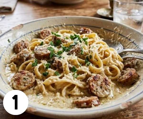 chicken sausage alfredo pasta