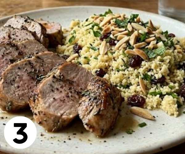 pork tenderloin and couscous