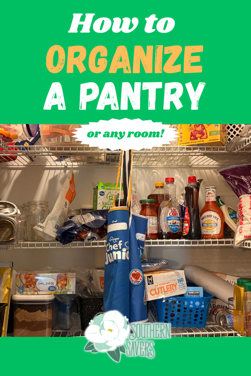Is there a room or area of your house that feels overwhelming? These tips on how to organize a pantry can apply to any messy area!