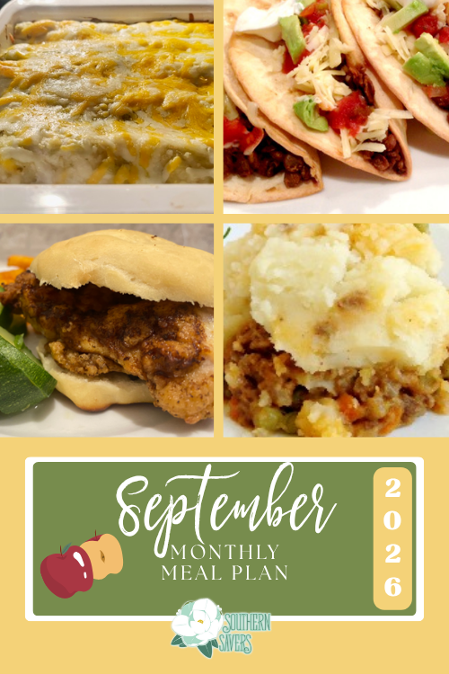 Make your shopping and planning easier by using our FREE September 2026 Monthly Meal Plan that includes a free printable! 