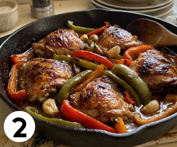 chicken thighs bell peppers